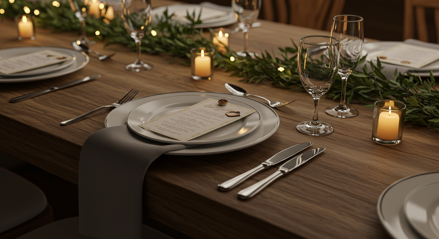Decoração de mesa elegante